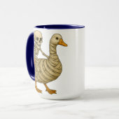 Skeletter Riding Mama Goose Halloween Funny Pumpki Tasse (Vorderseite Links)