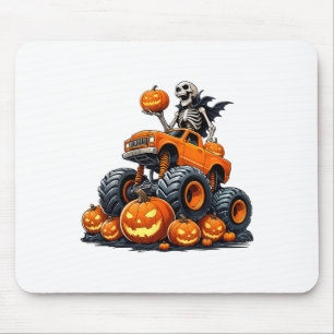 Skeletter Riding Monster Kruck Halloween Pumpkin K Mousepad