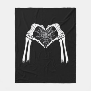 Skelettfächer Cobweb Herz (weiß) Klassisch Fleecedecke