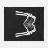 Skelettfächer Cobweb Herz (weiß) Klassisch Fleecedecke (Vorderseite (Horizontal))