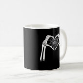 Skelettfächer Cobweb Herz (weiß) Klassisch Kaffeetasse (VorderseiteRechts)