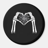 Skelettfächer Cobweb Herz (weiß) Klassisch Magnet (Vorne)