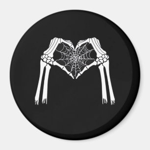Skelettfächer Cobweb Herz (weiß) Klassisch Magnet