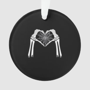 Skelettfächer Cobweb Herz (weiß) Klassisch Ornament