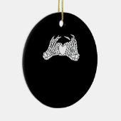 Skelettfächer für Herz - Licht Keramik Ornament (Rechts)