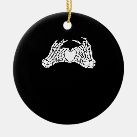 Skelettfächer für Herz - Licht Keramik Ornament (Vorne)