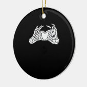 Skelettfächer für Herz - Licht Keramik Ornament (Links)