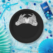 Skelettfächer für Herz - Licht Pappteller (Party)