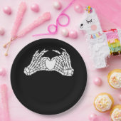 Skelettfächer für Herz - Licht Pappteller (Party)