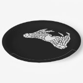 Skelettfächer für Herz - Licht Pappteller (Schrägansicht)