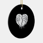 Skelettfächer Herz - Gothic Heart Classic Keramik Ornament (Rechts)
