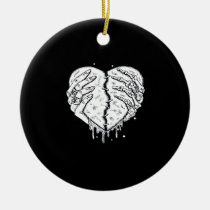 Skelettfächer Herz - Gothic Heart Classic Keramik Ornament