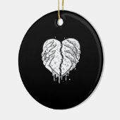 Skelettfächer Herz - Gothic Heart Classic Keramik Ornament (Links)