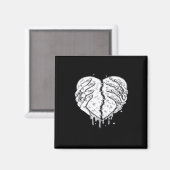 Skelettfächer Herz - Gothic Heart Classic Magnet (Vorderseite/Rückseite)