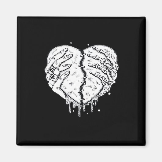 Skelettfächer Herz - Gothic Heart Classic Magnet (Vorne)
