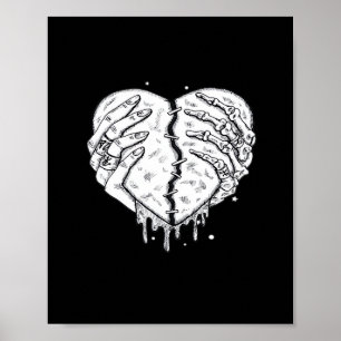 Skelettfächer Herz - Gothic Heart Classic Poster
