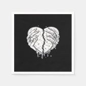 Skelettfächer Herz - Gothic Heart Classic Serviette (Vorderseite)