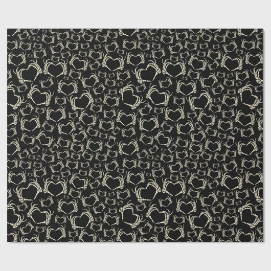 Skelettfächer Herzform Gemustert Geschenkpapier (Flach)