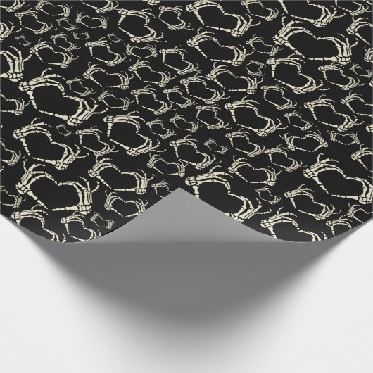 Skelettfächer Herzform Gemustert Geschenkpapier (Ecke)