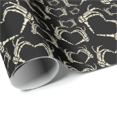 Skelettfächer Herzform Gemustert Geschenkpapier (Rolleneckpunkt)