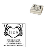 Skelettfächer Herzform Individuelle Rücksendeadres Gummistempel (Stempel)