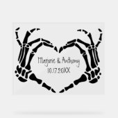 Skelettfächer - Herzform nach Maß Acrylschild (Vorderseite)