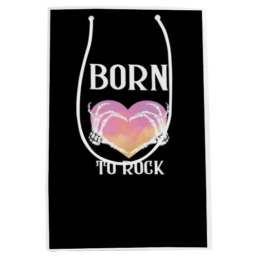 Skelettfächer Herzgrafik für klassische Mittlere Geschenktüte (Vorderseite)