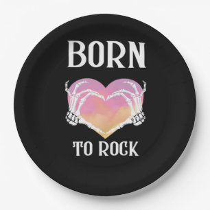 Skelettfächer Herzgrafik für klassische Pappteller