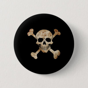 Skelettfahne für Piratenfahnen und Kreuzbeinfahnen Button
