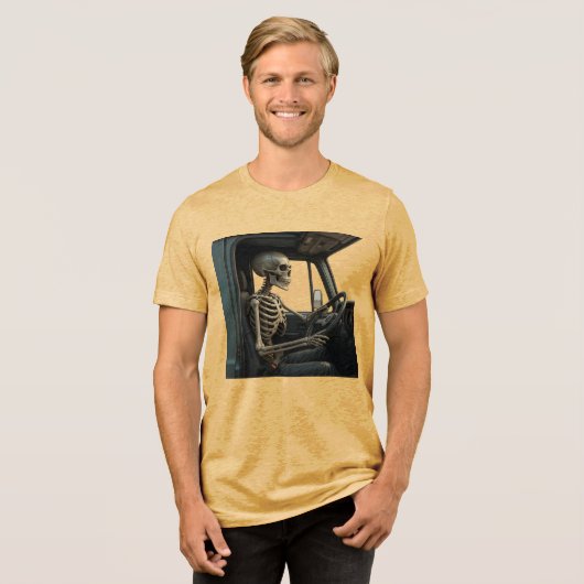 Skelettfahrer Bella+Leinwand Tri-Blend Shirt (Vorderseite voll)