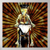 Skelettfahrer rauchen eine Zigarette Poster (Vorne)