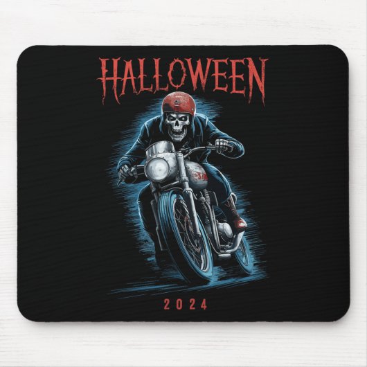 Skelettfahrer zu Halloween 2024 Mousepad (Vorne)