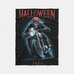 Skelettfahrer zu MotorradHalloween 2024 Fleecedecke