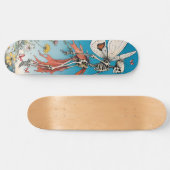 Skelettfairy mit Rotem Rotem Rock und Schmetterlin Skateboard (Horizontal)