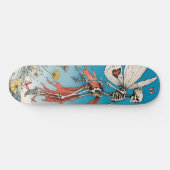 Skelettfairy mit Rotem Rotem Rock und Schmetterlin Skateboard (Horizontal)