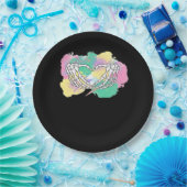 Skelettfalten mit Abstraktem, farbigem Hintergrund Pappteller (Party)