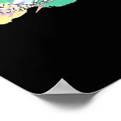 Skelettfalten mit Abstraktem, farbigem Hintergrund Poster (Ecke)