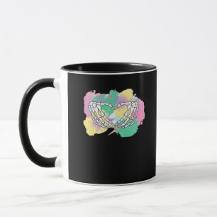Skelettfalten mit Abstraktem, farbigem Hintergrund Tasse