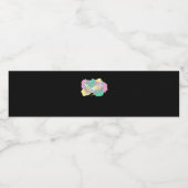 Skelettfalten mit Abstraktem, farbigem Hintergrund Wasserflaschenetikett (Einzelnes Label)