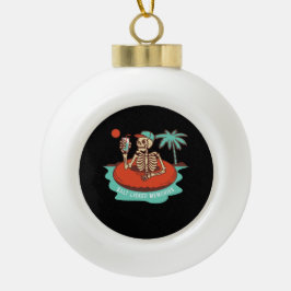 Skelettfanatiker auf einem keramik Kugel-Ornament
