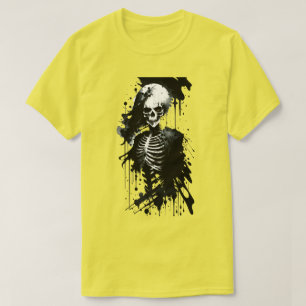 Skelettfarben Spritzer Halloween T - Shirt