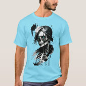 Skelettfarben Spritzer Halloween T - Shirt (Vorderseite)