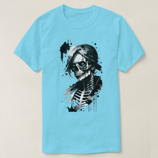 Skelettfarben Spritzer Halloween T - Shirt (Design vorne)
