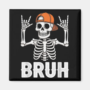 Skelettfelsen an Bruh Halloween für Mens Jungs Kin Magnet