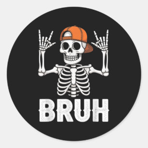 Skelettfelsen an Bruh Halloween für Mens Jungs Kin Runder Aufkleber