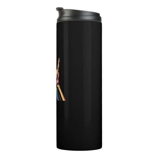 Skelettfelsen Hand LGBTQ Coole Regenbogenflagge Ga Thermosbecher (Nach rechts gedreht)
