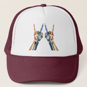 Skelettfelsen Hand LGBTQ Coole Regenbogenflagge Ga Truckerkappe