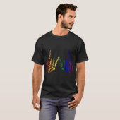 Skelettfelsflagge Handlg Q Coole Regenbogenflagge T-Shirt (Vorne ganz)
