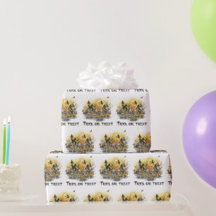 Skelettfetzen mit weißem Halloween Geschenkpapier