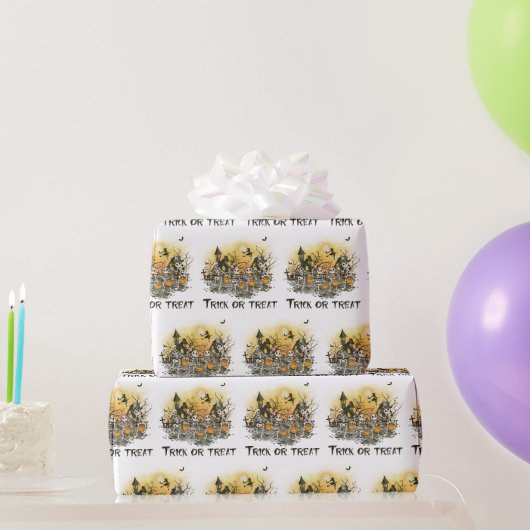 Skelettfetzen mit weißem Halloween Geschenkpapier (Partygeschenke)